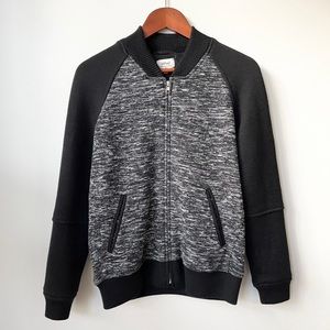ARITZIA | WILFRED SALT & PEPPER WOOL BASEBALL/VARISTY BOMBER (MEN’S INSPIRED)